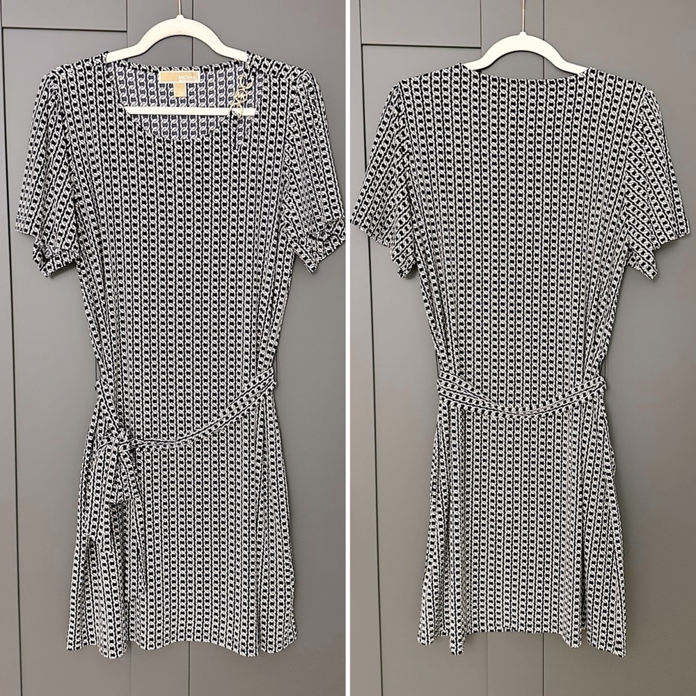Michael Kors Belted Chain Print Dress